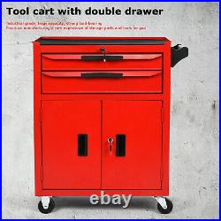 Red Tools Mobile Rolling Wheels Trolley Lockers Cart Storage Cabinet Tool Box UK