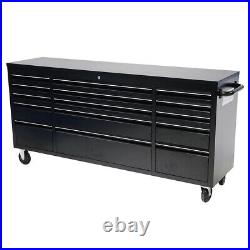 Rolling 15 Drawer Tool Storage Chest Box Cabinet Black Heavy Duty Lockable Large