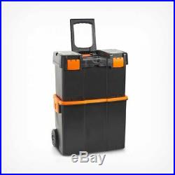 Rolling Tool Storage Box On Wheels Portable Mobile Plastic Chest Mechanic Large