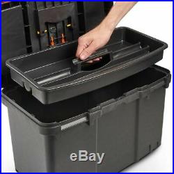 Rolling Tool Storage Box On Wheels Portable Mobile Plastic Chest Mechanic Large