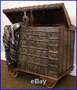 Stunning Large Asian Hardwood & Metal Blanket Box/coffer/ Storage/trunk/chest
