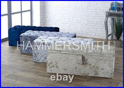 Sale! Large 40 Crushed Velvet Ottoman Blanket Storage Box In Various Colours