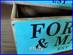 Set Of 5 Vintage Style Waxed Wooden Boxes Fortnum & Mason