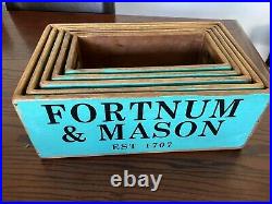 Set Of 5 Vintage Style Waxed Wooden Boxes Fortnum & Mason