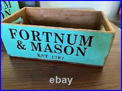 Set Of 5 Vintage Style Waxed Wooden Boxes Fortnum & Mason