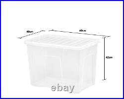 Set of 10 Large Crystal Clear Storage Boxes & Lids Containers Assorted Sizes