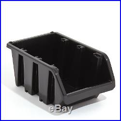 Set of 120 L large black plastic storage bin IN-Box, size 4