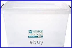 Set of 20 Extra Large XL Clear 130L Plastic Storage Container Boxes Tub 79x58x69