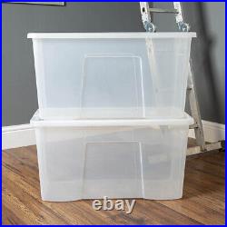 Set of 5Clear Plastic Storage Box with Lids Stackable Nestable Containers Home