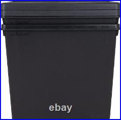 (Set of 5)BLACK Storage Box Lid Recycled Plastic Heavy Duty Commercial Container