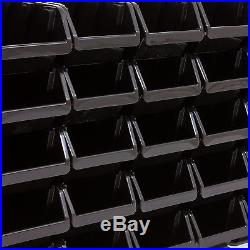 Set of 60 XXL extra large black plastic storage bin IN-Box, size 6