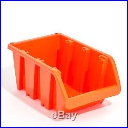 Set of 60 XXL extra large orange plastic storage bin IN-Box, size 6