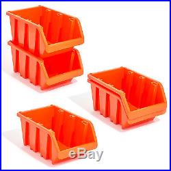 Set of 60 XXL extra large orange plastic storage bin IN-Box, size 6