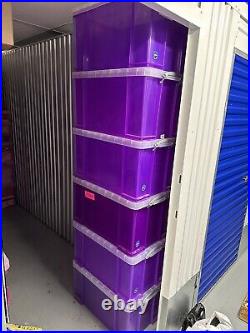 Set of Six Really Useful Purple Storage Boxes with Lids