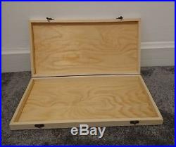 Slim display style wooden box beautifully made vintage style metal clasps large