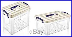 Small Large Tall Clear Plastic Storage Box Container Boxes Tools Art Craft DIY