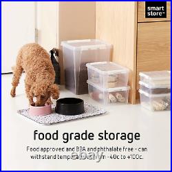 SmartStore 47L Clear Large Plastic Storage Boxes with Lids Set of 5 - and