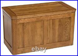 Solid Oak Large Blanket Box Toy Storage Trunk/Chest Wooden Ottoman