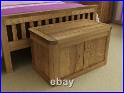 Solid Oak Large Blanket Box Toy Storage Trunk/Chest Wooden Ottoman
