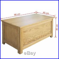 Solid Oak Large Storage Box Wooden Chest Trunk Toys Clothes Organiser 90x45x45cm