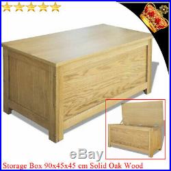 Solid Oak Large Storage Box Wooden Chest Trunk Toys Clothes Organiser Storing UK