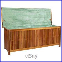 Solid Wood Outdoor Storage Box Garden Cushion Blanket Trunk Bench 150x50x58 cm