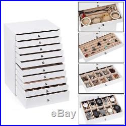 Songmics Extra Large Jewellery Box 10 Layer Storage Case Organizer with