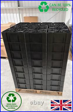 Stackable Black Plastic Heavy Duty Storage Box 1 pallet of 80 UK Wholesale Bulk