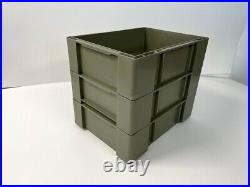 Stackable Khaki pack of 6 Plastic Heavy Duty Storage Boxes +Lid UK 400x300+120mm