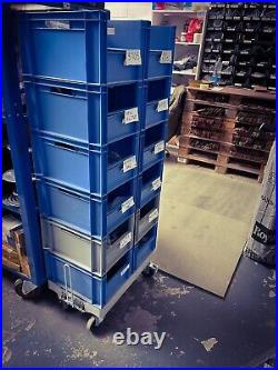 Standard Euro Industrial Plastic Storage Boxes Crate, Container Dolly Heavy Duty