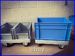 Standard Euro Industrial Plastic Storage Boxes Crate, Container Dolly Heavy Duty