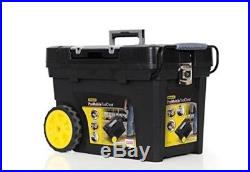 Stanley Tool Chest Plastic Box with Wheels Handle Storage Organiser Robust Large
