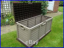Starplast Large Garden Storage Deck Box 390 Litre Plastic Outdoor Waterproof