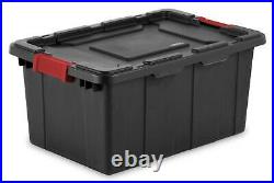 Sterilite 14649006 15G Durable Rugged Industrial Tote w Latches, Black (12 Pack)