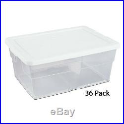 Sterilite 16 Quart Clear Stacking Storage Container Tub, 36 Pack 16448012