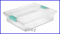 Sterilite Large Plastic File Clip Box Storage Tote Container with Lid (12 Pack)