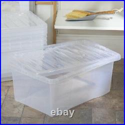 Storage Boxes With Lids Large Stackable Clear Plastic Assorted Sizes Home Office