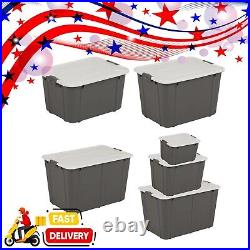 Strong Stackable Grey Organic Designed Storage Containers With Clip Lock Lids