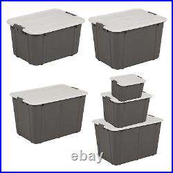 Strong Stackable Grey Organic Designed Storage Containers With Clip Lock Lids