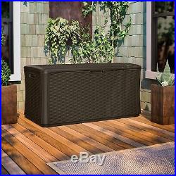 Suncast BMDB13400 Premium Extra Large Garden Wicker Large Storage Deck Box