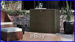 Suncast VDB19500S Premium Extra Large Garden Resin Wicker Storage Deck Box