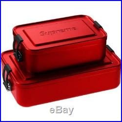 Supreme x Sigg Small and Large Red Storage Metal Box Set of 2 Combo Pack