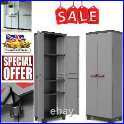 Tall Plastic Cupboard Storage Outdoor Garden Shelves Utility Cabinet Box Large