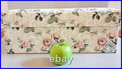 Three 3 LARGE vintage quality Storage boxes padded floral fabric MINT
