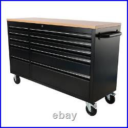 Tool Box Chest Wooden Top Rolling Cabinet Cart Storage 10/15 Drawers Workshop UK