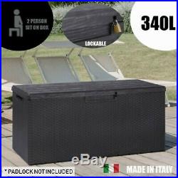 Toomax 340L Outdoor Garden Storage Box 2 Person Sit On Bench 124 x 55 x 56cm