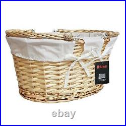 Traditional Shopping Baskets Hamper Folding Handles Picnic Storage Wicker Box