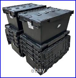 USED Stack/Nest Attached Lid Container Black 80 Litre