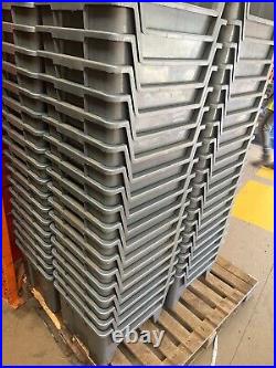 Used 100x 50L Storage Tubs Stacking Warehouse Pallet Racking Pick Bin Plastic