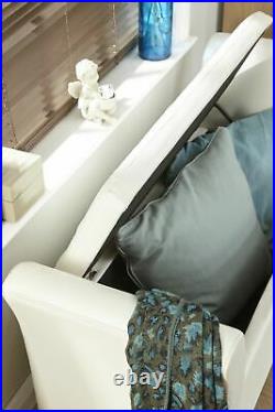 Verona Window Seat Faux Leather Large Ottoman Storage Box Bench Foot Stool White